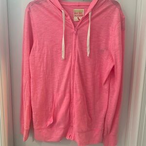 Bright Pink Zip-Up Hoodie